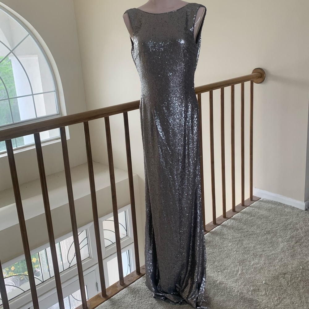 Lulu's Silver Sequin Wedding Dress